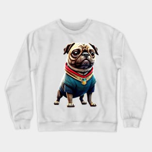 Pug in Mystic Wizard Costume - Cute Pug Dressed as a Sorcerer Crewneck Sweatshirt